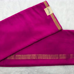 Pure Mysore Crepe Pink Gold Silk Saree