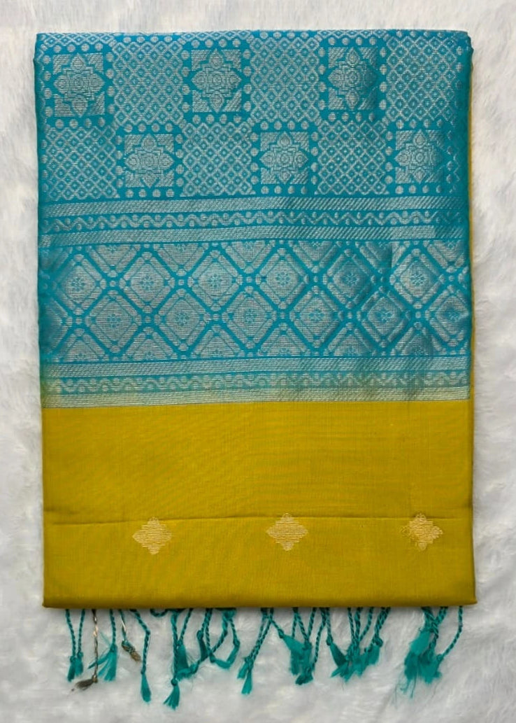 Pure Soft Silk Yellow Blue