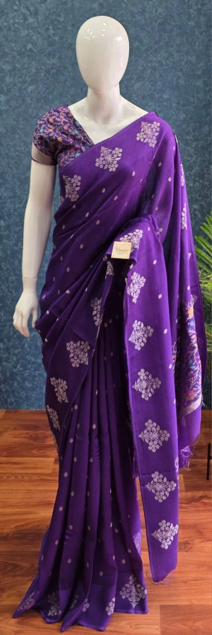 Tussar Silk Purple