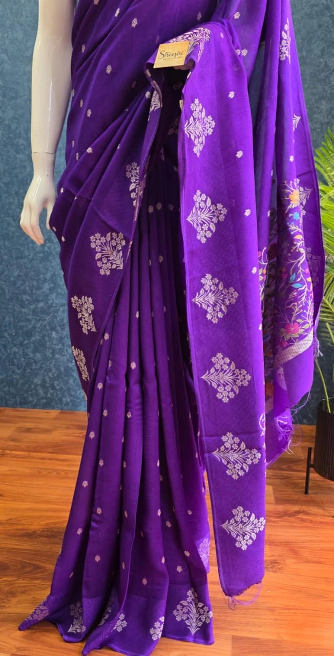 Tussar Silk Purple