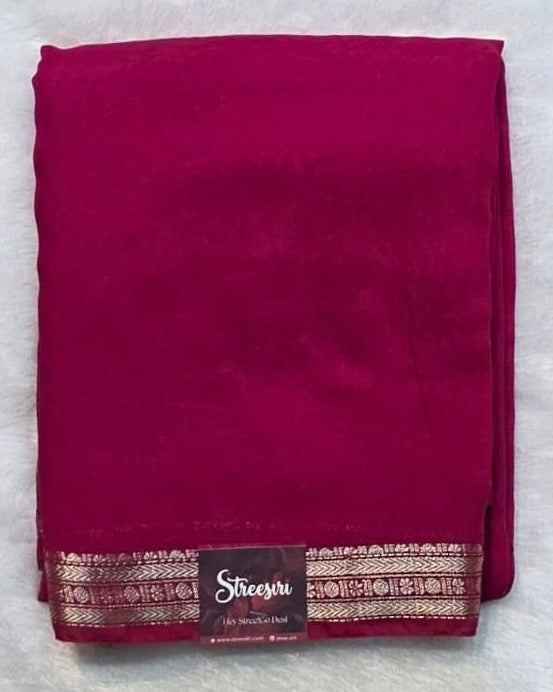 Assam contrast  Semi Silk Saree