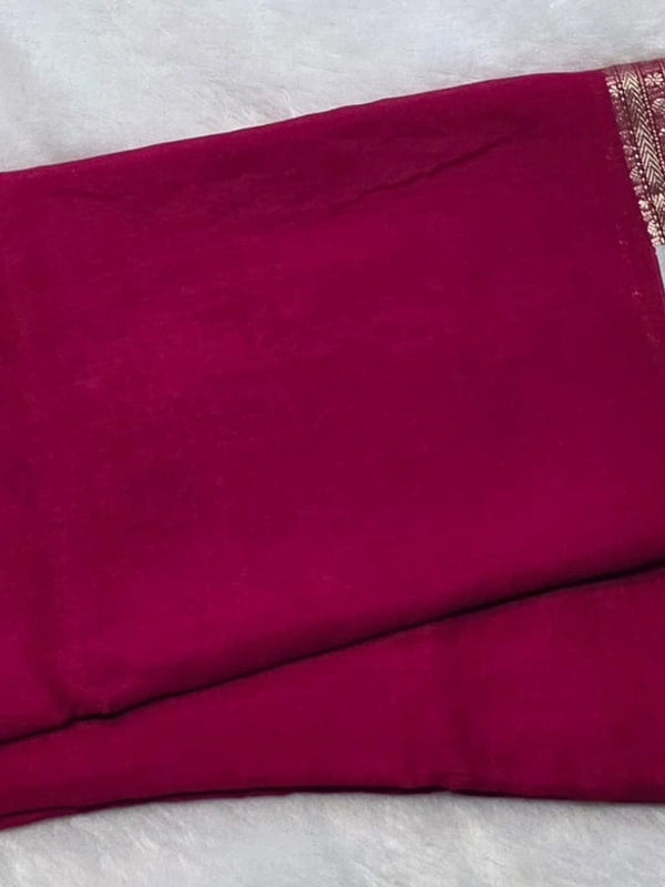 Assam contrast  Semi Silk Saree
