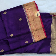 Viscose Dola -Orange And Purple Saree