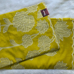 Mulchanderi Mustard Applique Work Saree