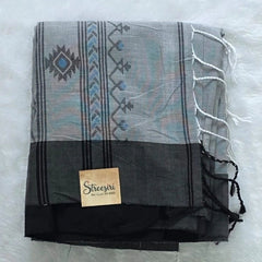 Bengal Grey Cotton Saree