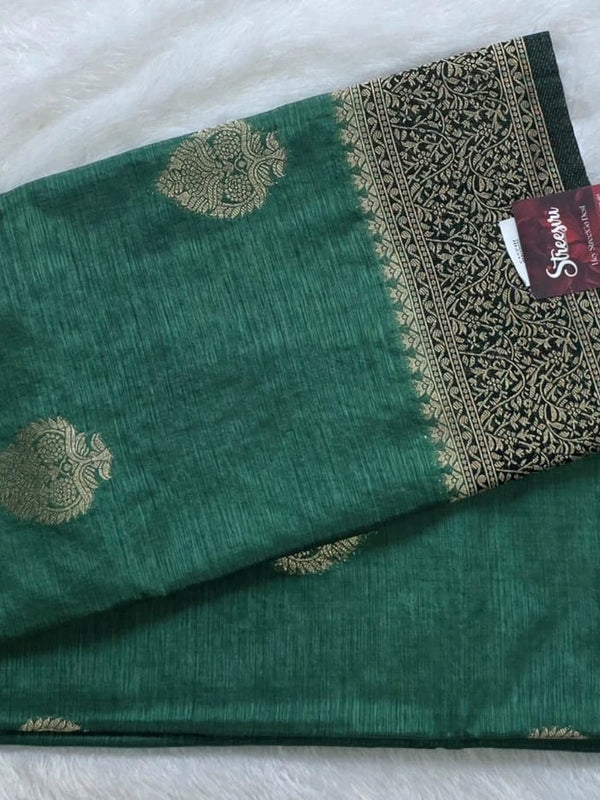 Deewana Butti Sea Green Semi Silk Saree
