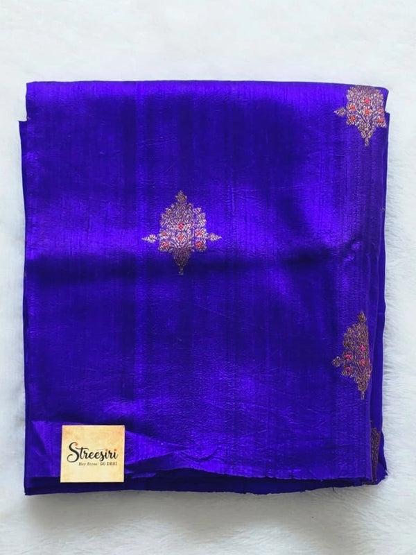 Floral Purple Raw Mango Silk Saree