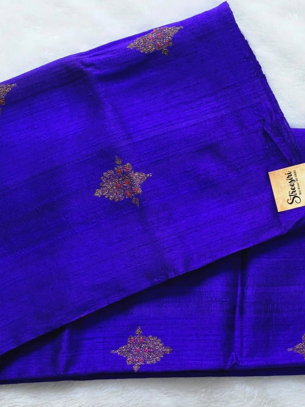 Floral Purple Raw Mango Silk Saree