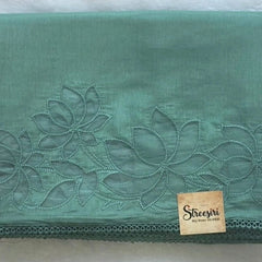 Embroider Pista Green Viscose Saree