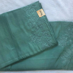 Embroider Pista Green Viscose Saree