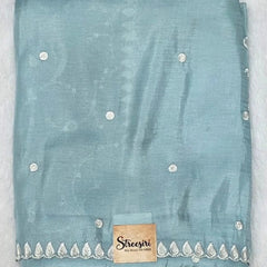 Kota Doria Baby Pink Embroider Saree