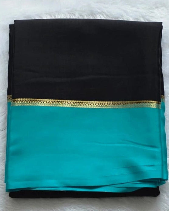 Pure Mysore Silk Black Blue