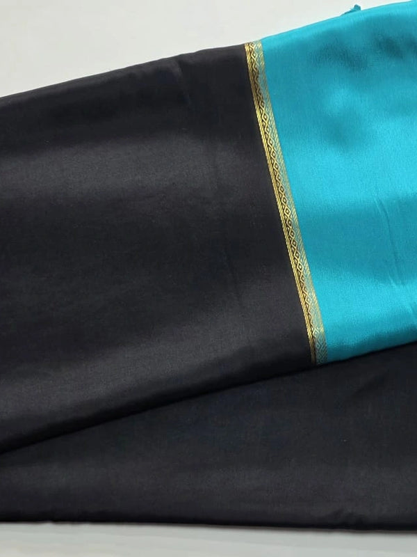 Pure Mysore Silk Black Blue