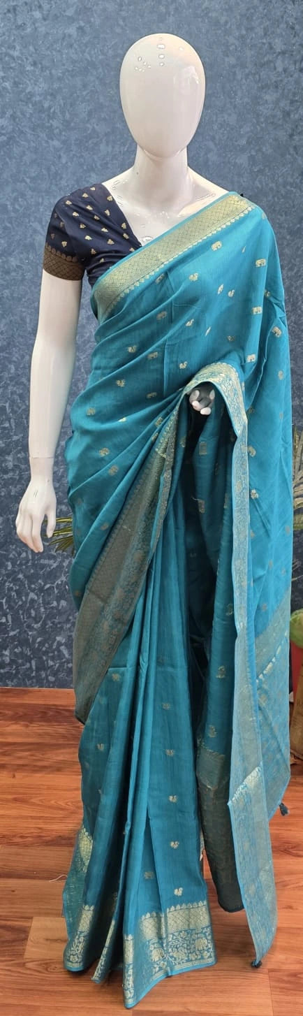 Semi silk Blue Navy Blue