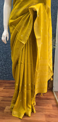 Semi Silk Middle Checks Yellow Green
