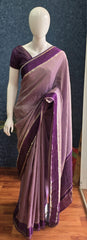 Fancy Saree Purple Gold Shine