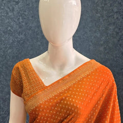 Pure Banarasi Crepe Silk Saree Self