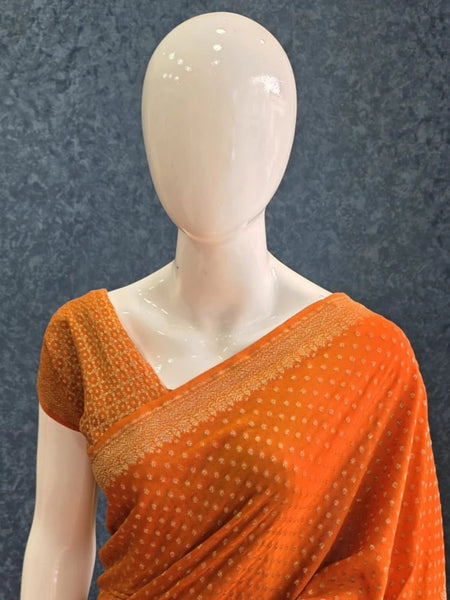 Pure Banarasi Crepe Silk Saree Self