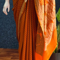 Pure Banarasi Crepe Silk Saree Self
