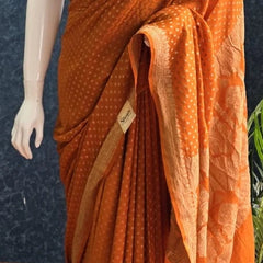 Pure Banarasi Crepe Silk Saree Self