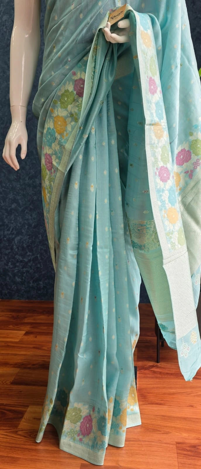 Tussar Silk Blue