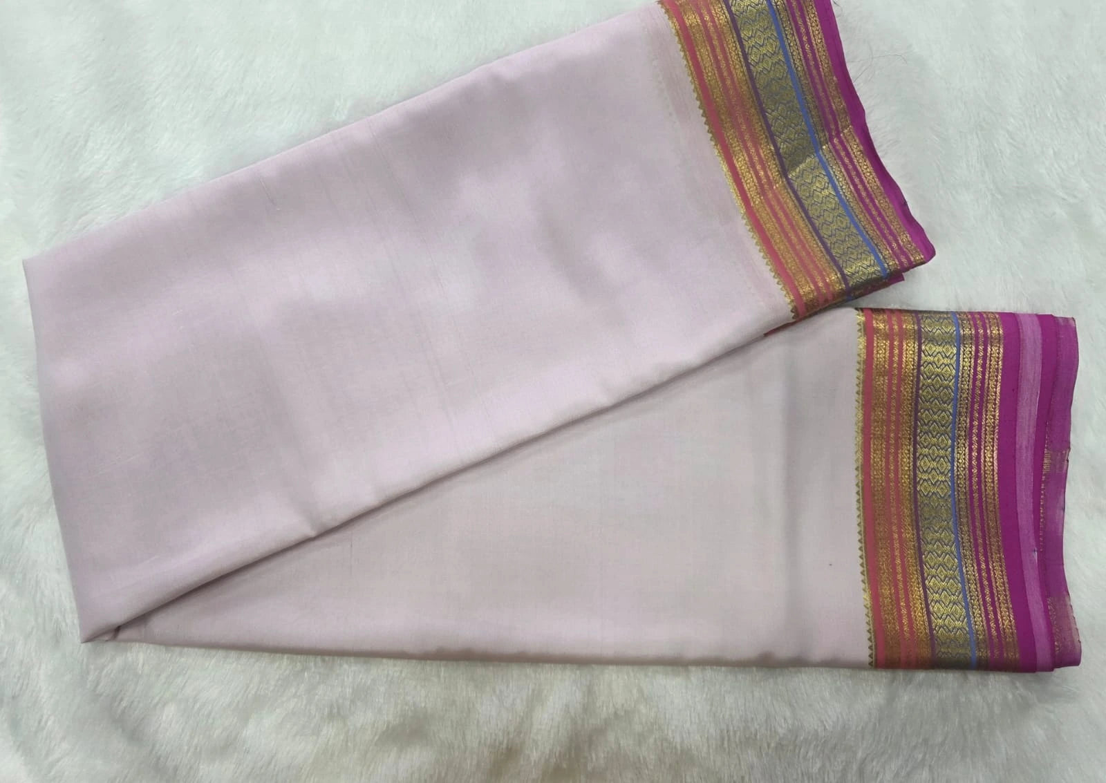 Pure Mysore Silk Peach Pink