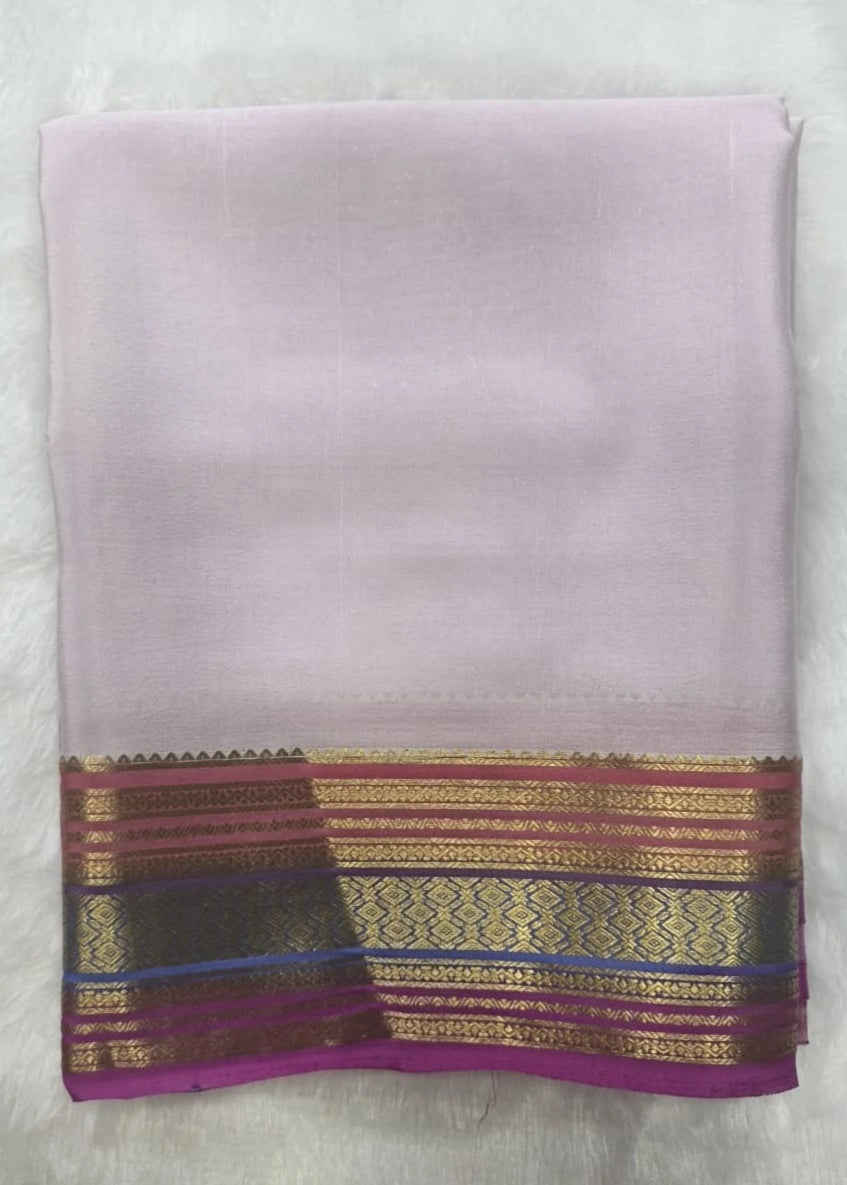 Pure Mysore Silk Peach Pink