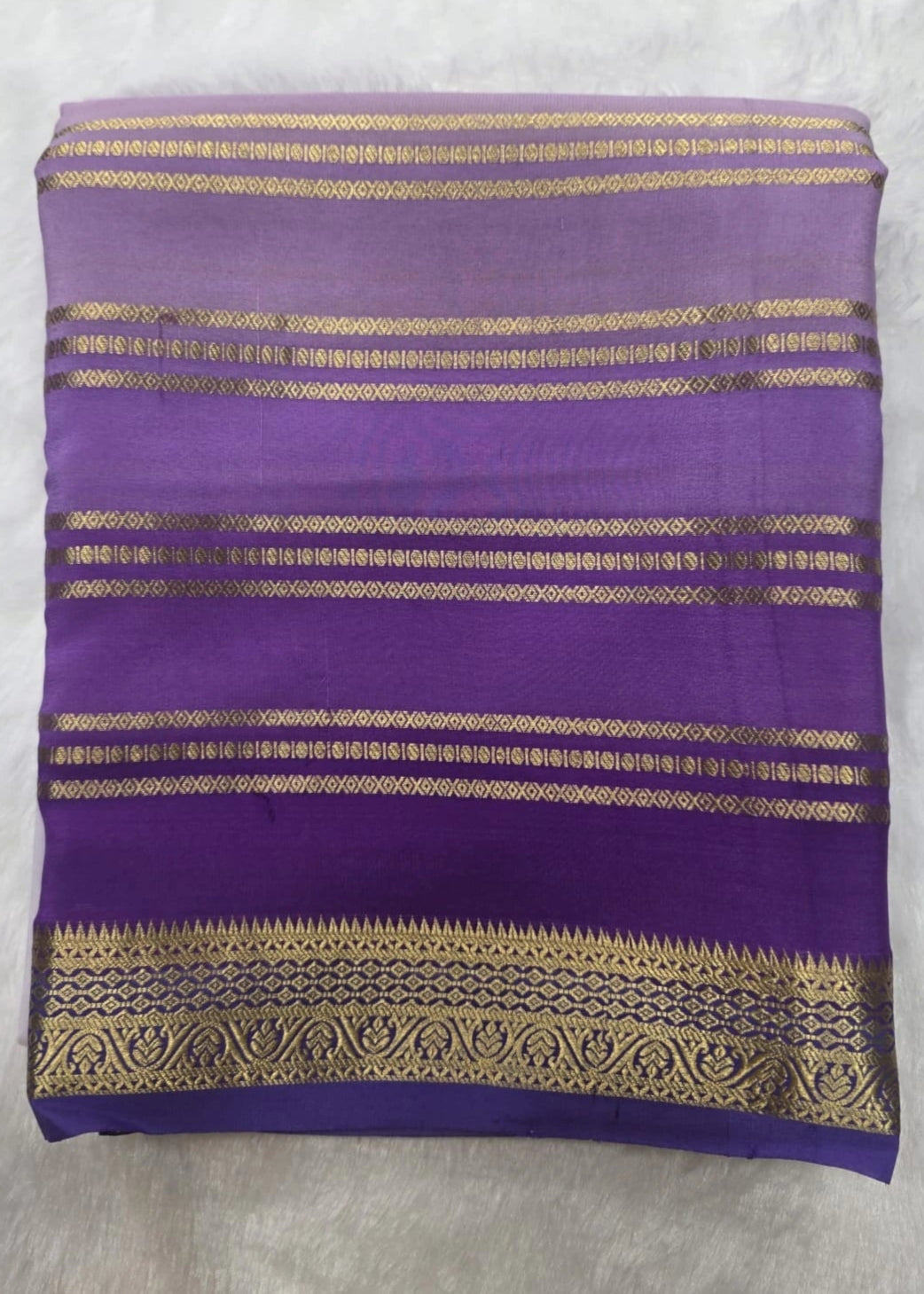 Pure Mysore Silk Lavender  Purple