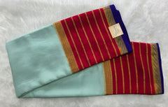 Pure Mysore Silk Light Blue Red