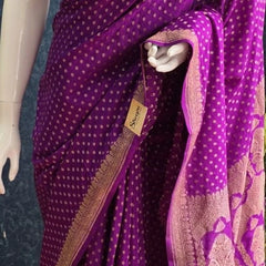 Self Pure Banarasi Crepe Silk Saree