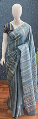 Tissue fancy saree Light Blue Navy blue