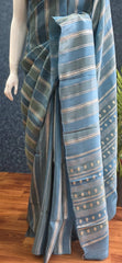 Tissue fancy saree Light Blue Navy blue