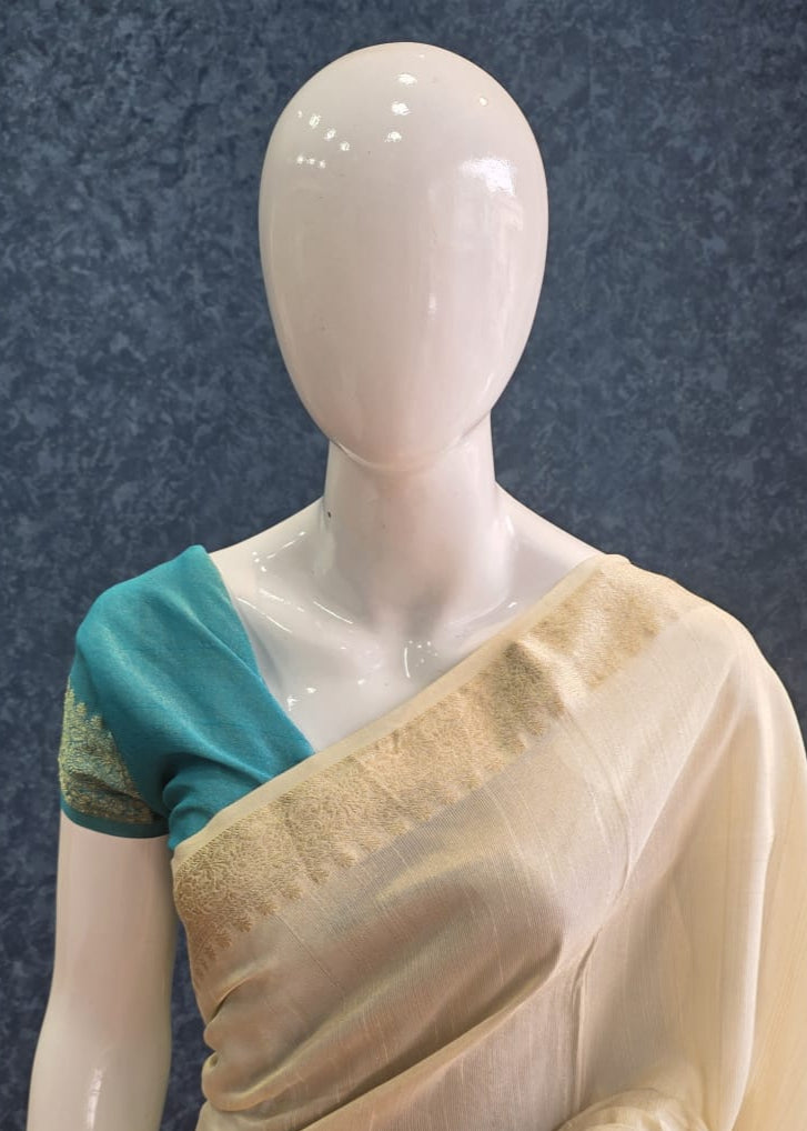 Semi Silk Cream Blue