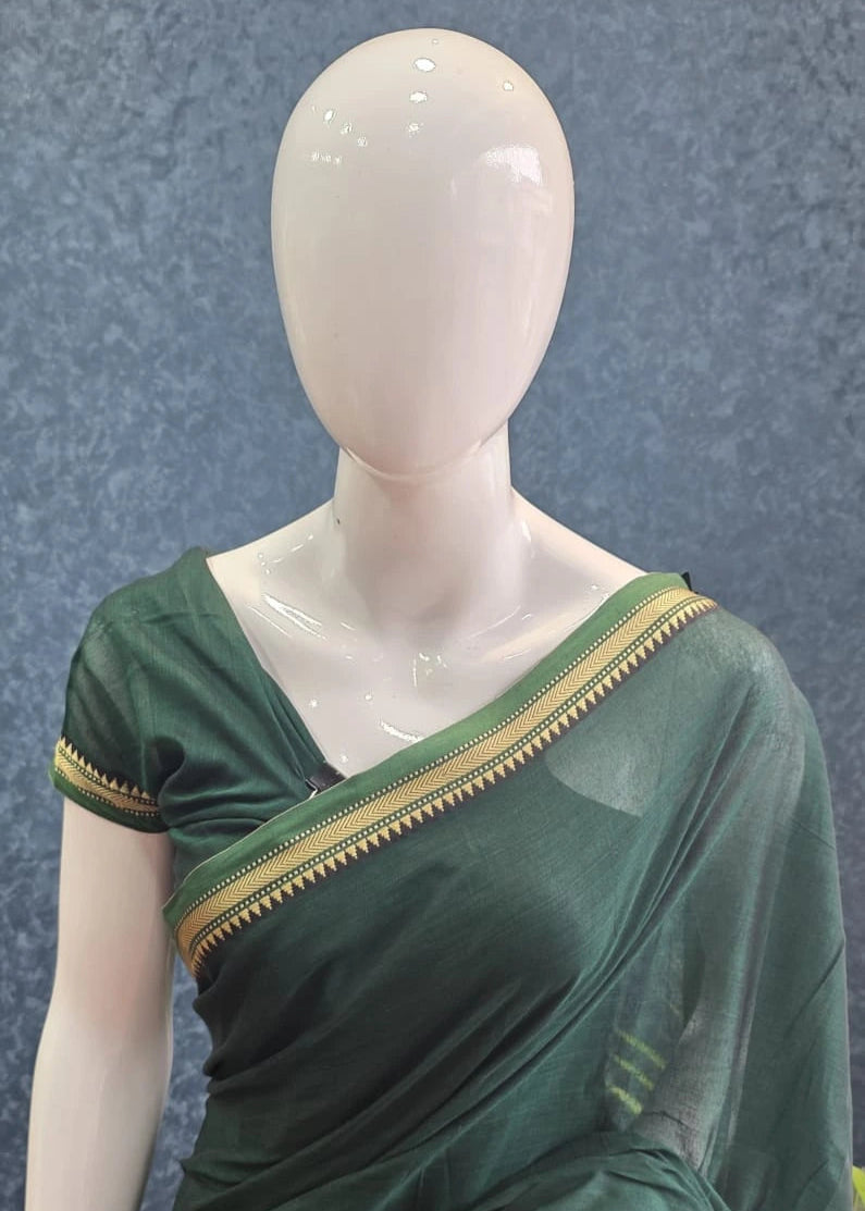 Narayanpet Cotton Saree Green