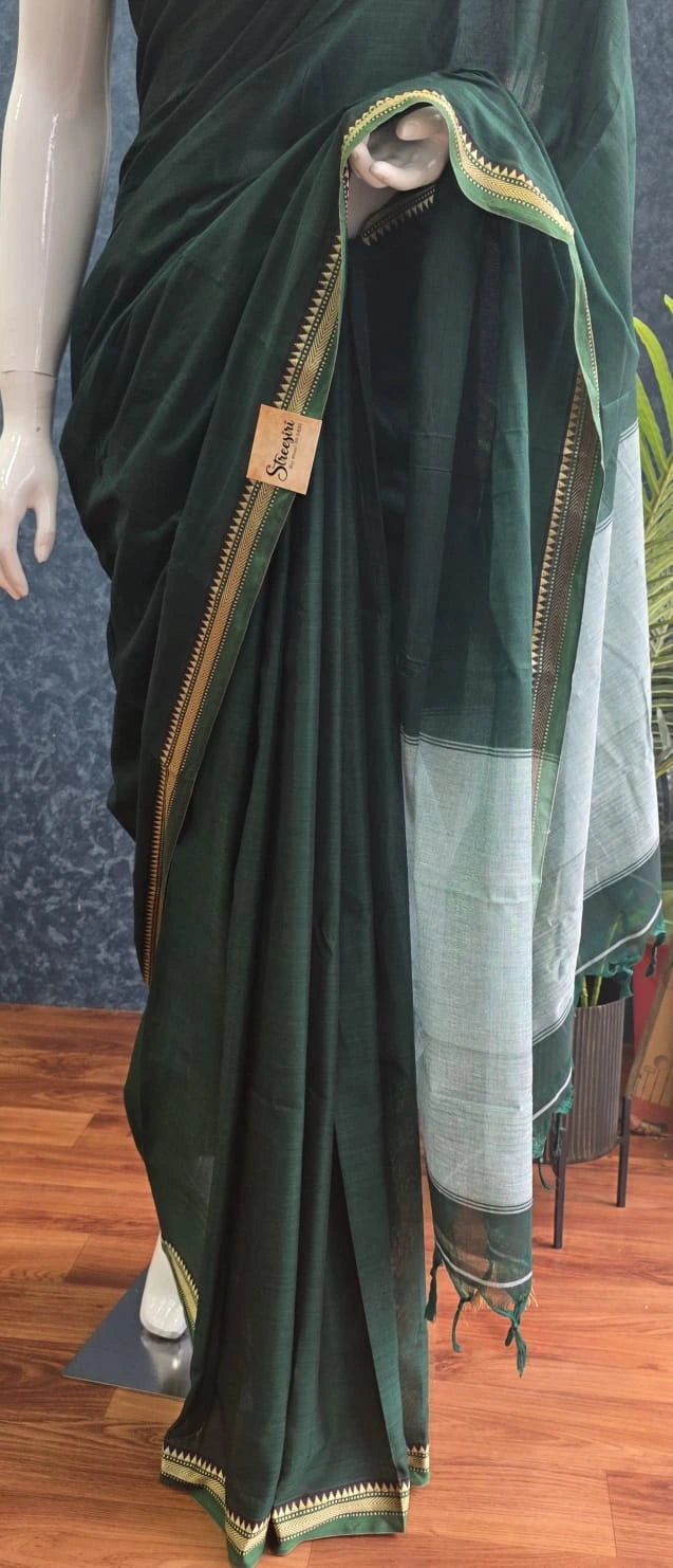 Narayanpet Cotton Saree Green