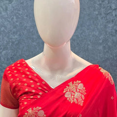 Semi Silk Butta Blouse Saree