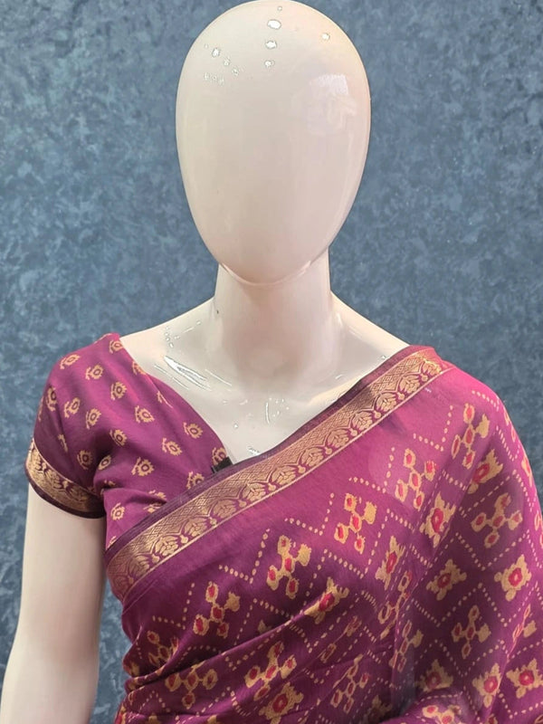 Soft Purple Semi Silk Saree