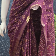 Soft Purple Semi Silk Saree