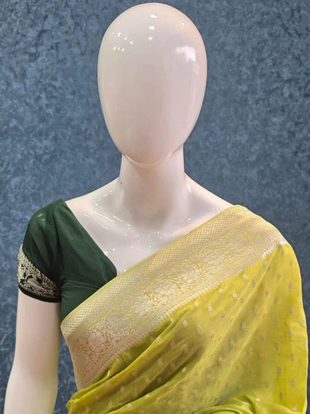 Contrast  Gorgette Butta Saree