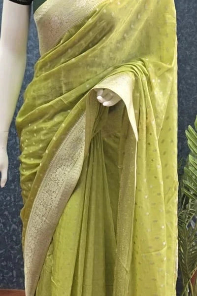 Contrast  Gorgette Butta Saree