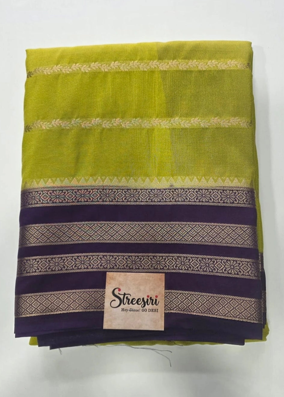 Crepe Silk Mustard Purple