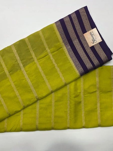 Contrast Semi Crepe Silk Saree