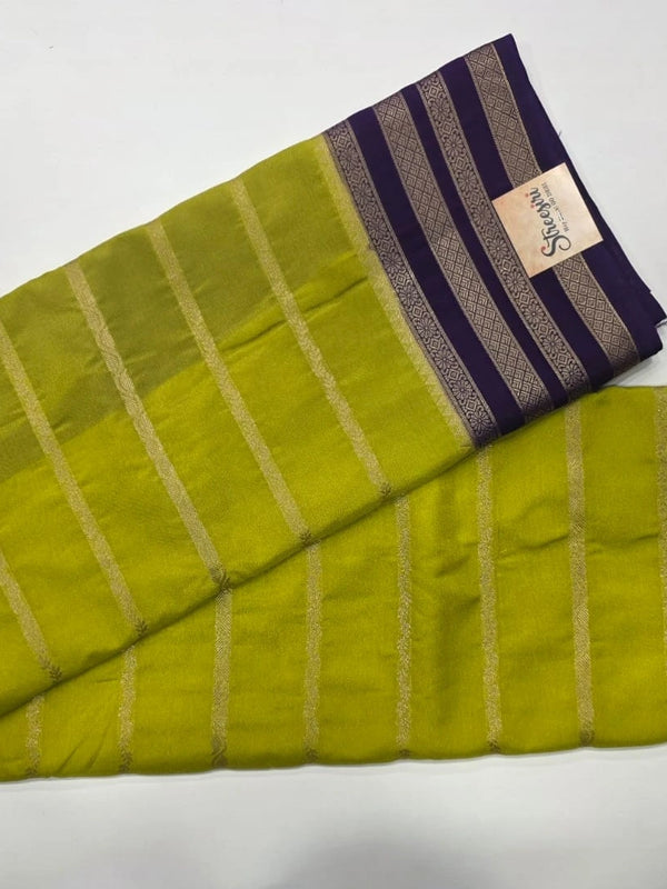 Contrast Semi Crepe Silk Saree