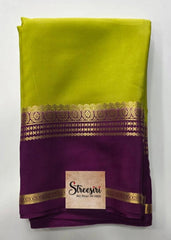 Pure crepe Bentex Contrast Mehandi Green Purple