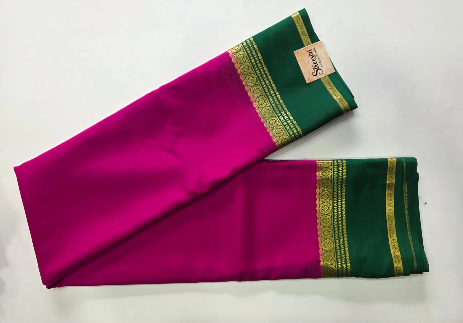 Pure Crepe Bentex contrast Magenta Green