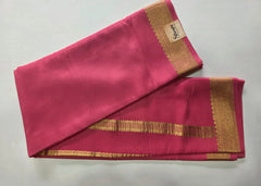 Pure Mysore Silk Baby Pink Gold