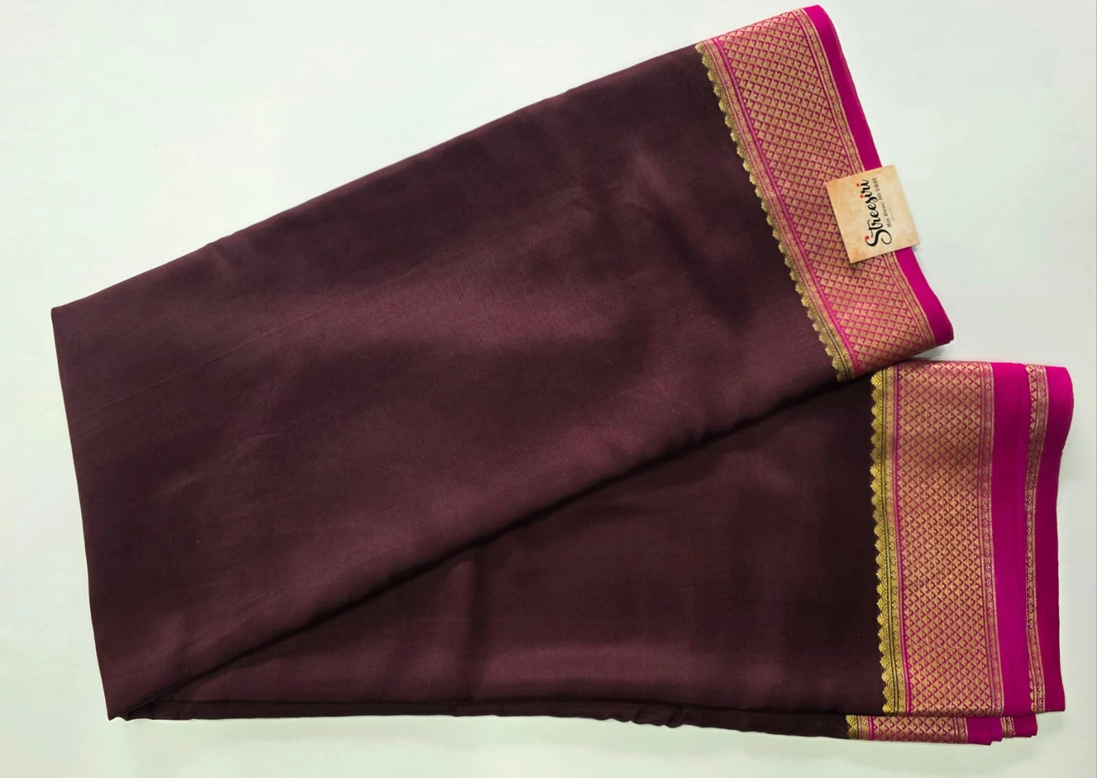Pure Mysore Silk Brown Pink
