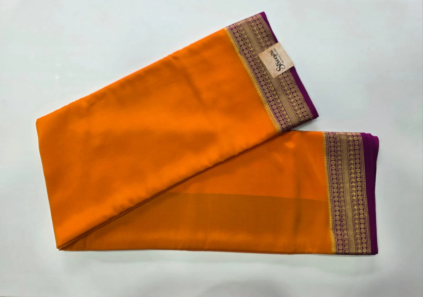 Pure Mysore Silk Orange Purple