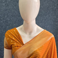 Small Butta Gorgette Crepe Saree
