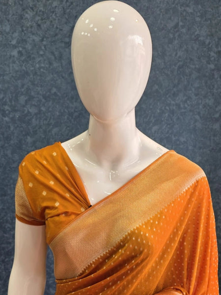 Small Butta Gorgette Crepe Saree